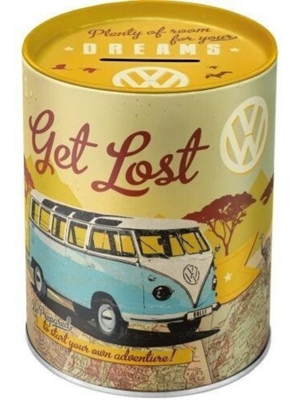 Tirelire bidon métallique Volksvagen Bulli/ Lets Get Lost