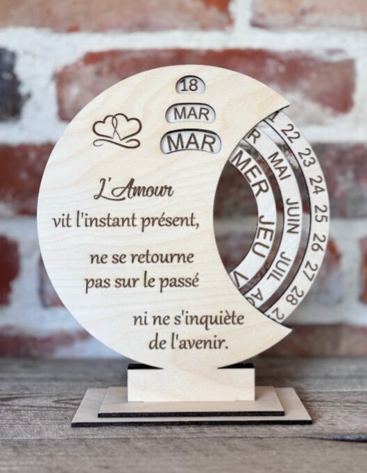 Calendrier perpétuel "Le temps de l'amour"