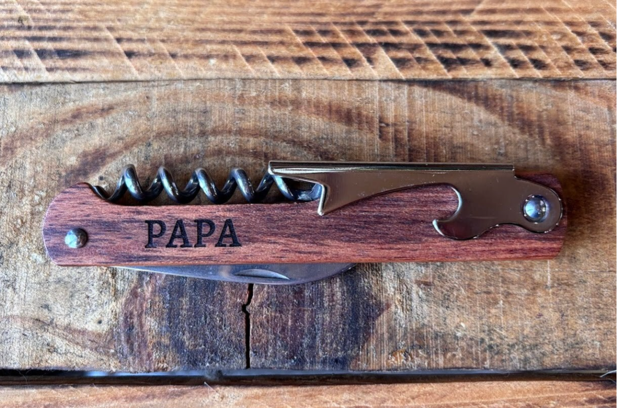 Couteau limonadier "PAPA" en acier inoxydable et bois