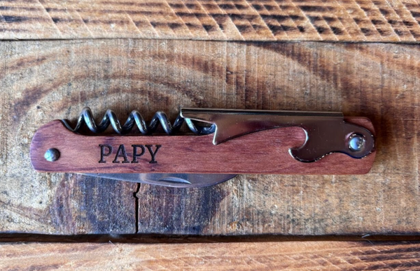 Couteau limonadier "PAPY" en acier inoxydable et bois