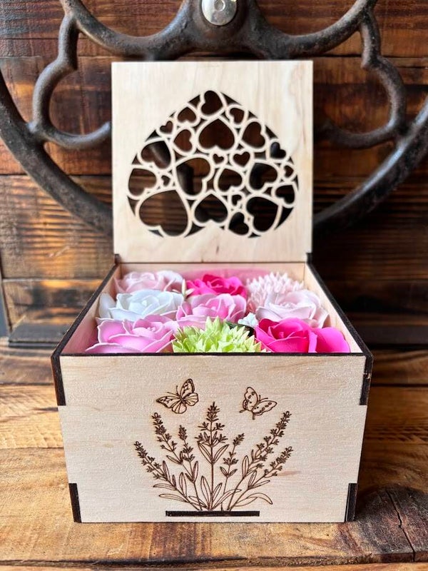 Coffret de roses de savon "Déco provençale"