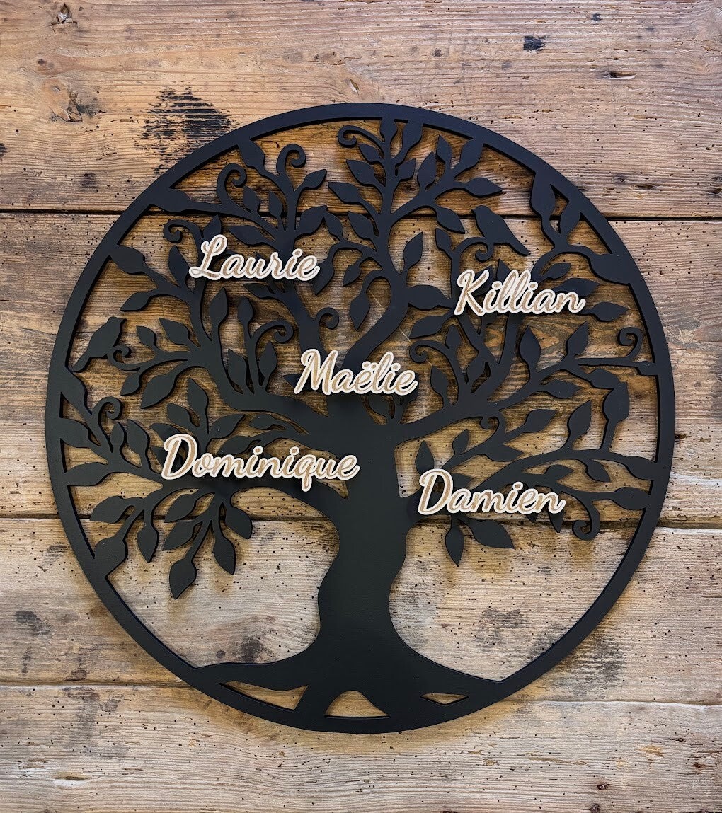 Arbre de vie à personnaliser 50 cm, prénoms détourés