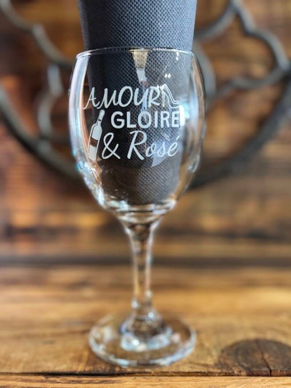 Verre à vin "Amour, Gloire & Rosé"