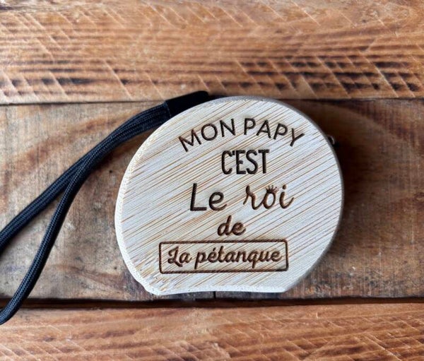 Mètre ruban 2m pour pétanque "Mon Papy c'est le Roi de la pétanque"