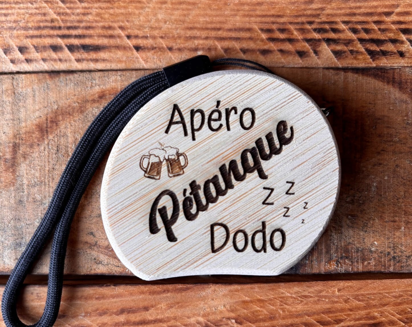 Mètre ruban 2m pour pétanque "Apéro Pétanque Dodo"