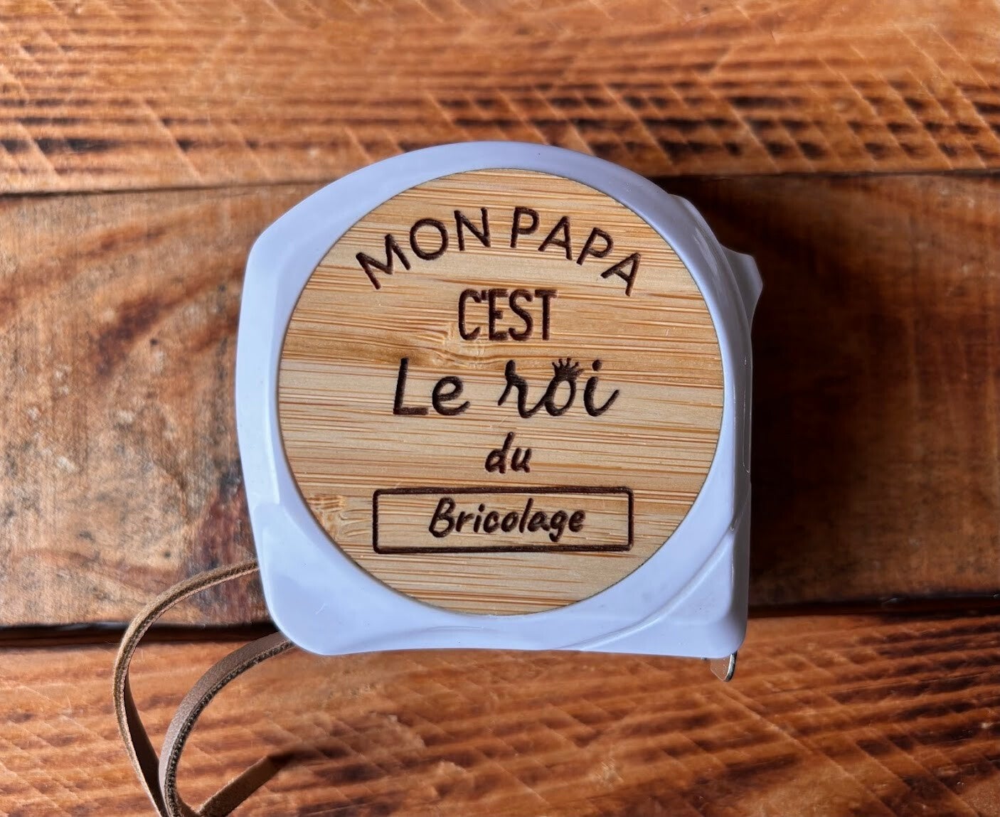 Mètre ruban 5m pour bricolage "Mon papa c'est le roi du bricolage"