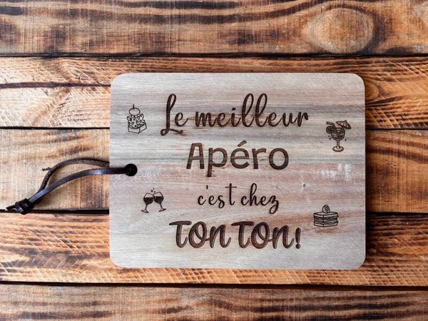 Petite planche à découper en Bois d'acacia "Tonton"