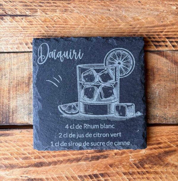 Sous verre ardoise cocktail "Daïquiri"