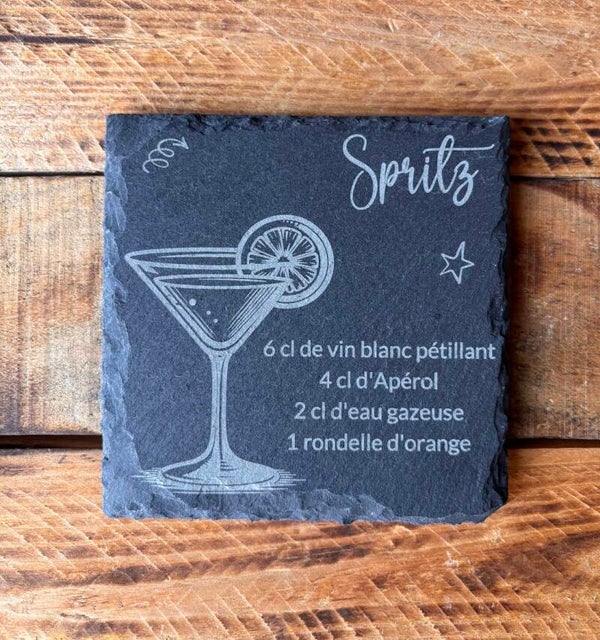 Sous verre ardoise cocktail "Spritz"