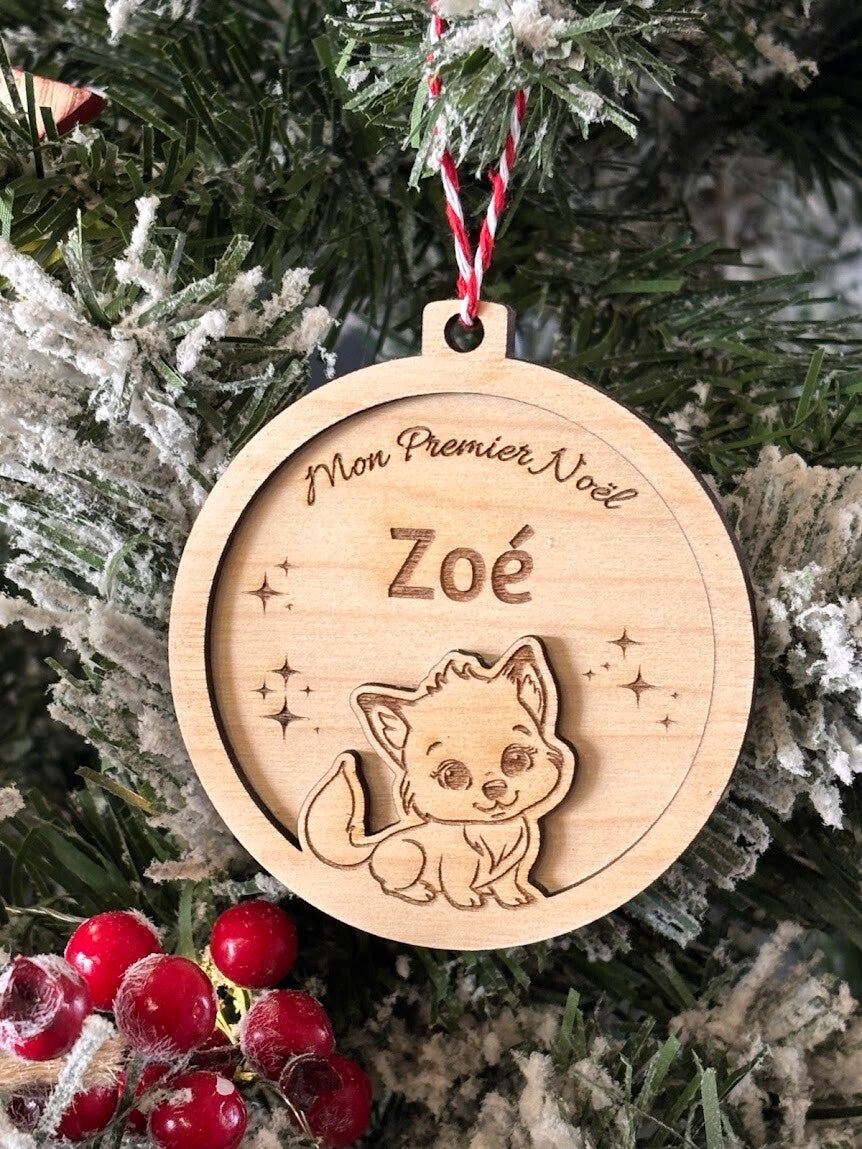 Boule de Noël petit renard "Mon Premier Noël"