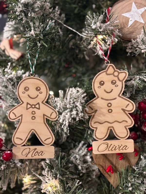 Décoration de sapin de Noël "Bonhomme pain d'épices"