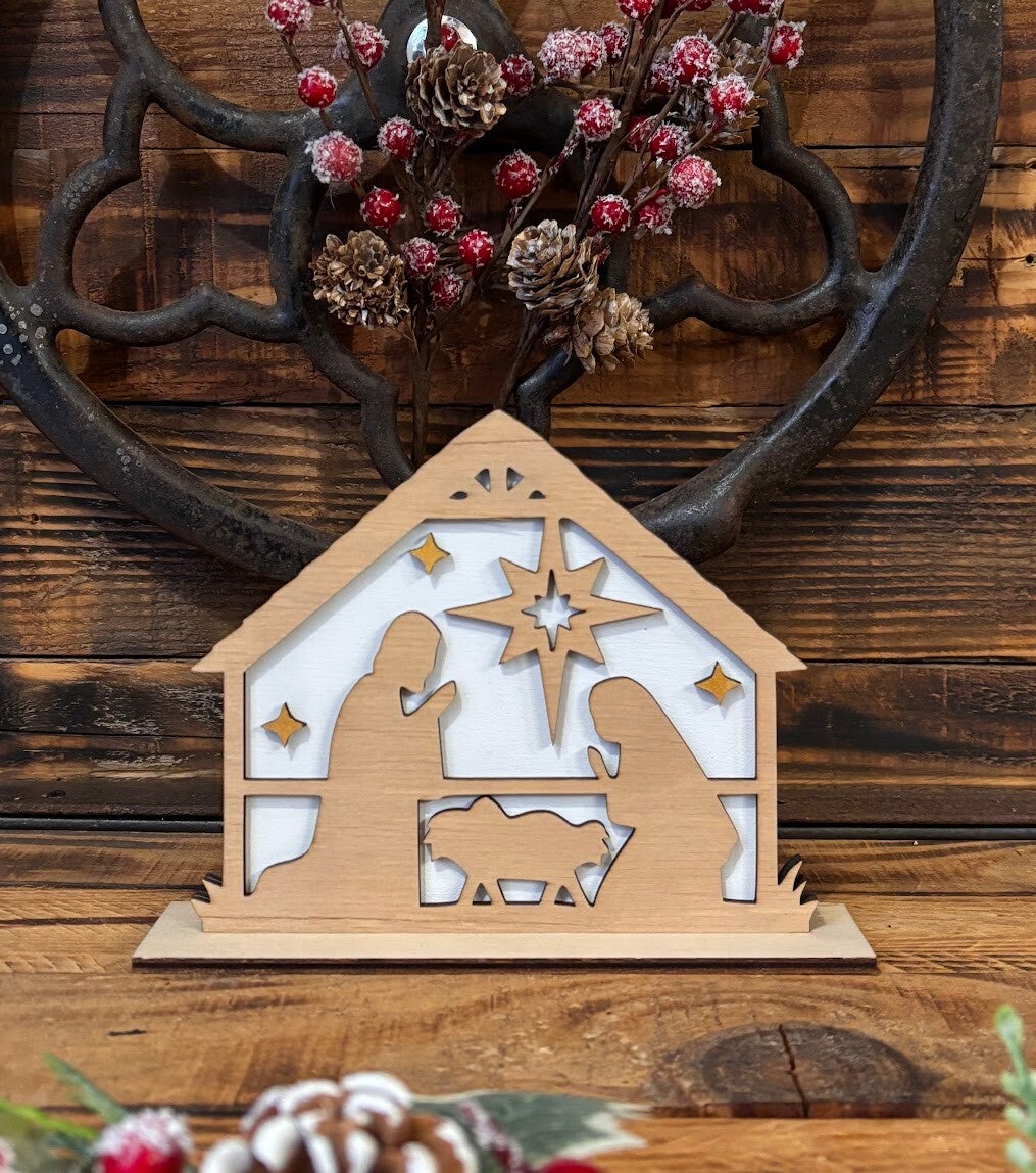 Mini crèche sur socle