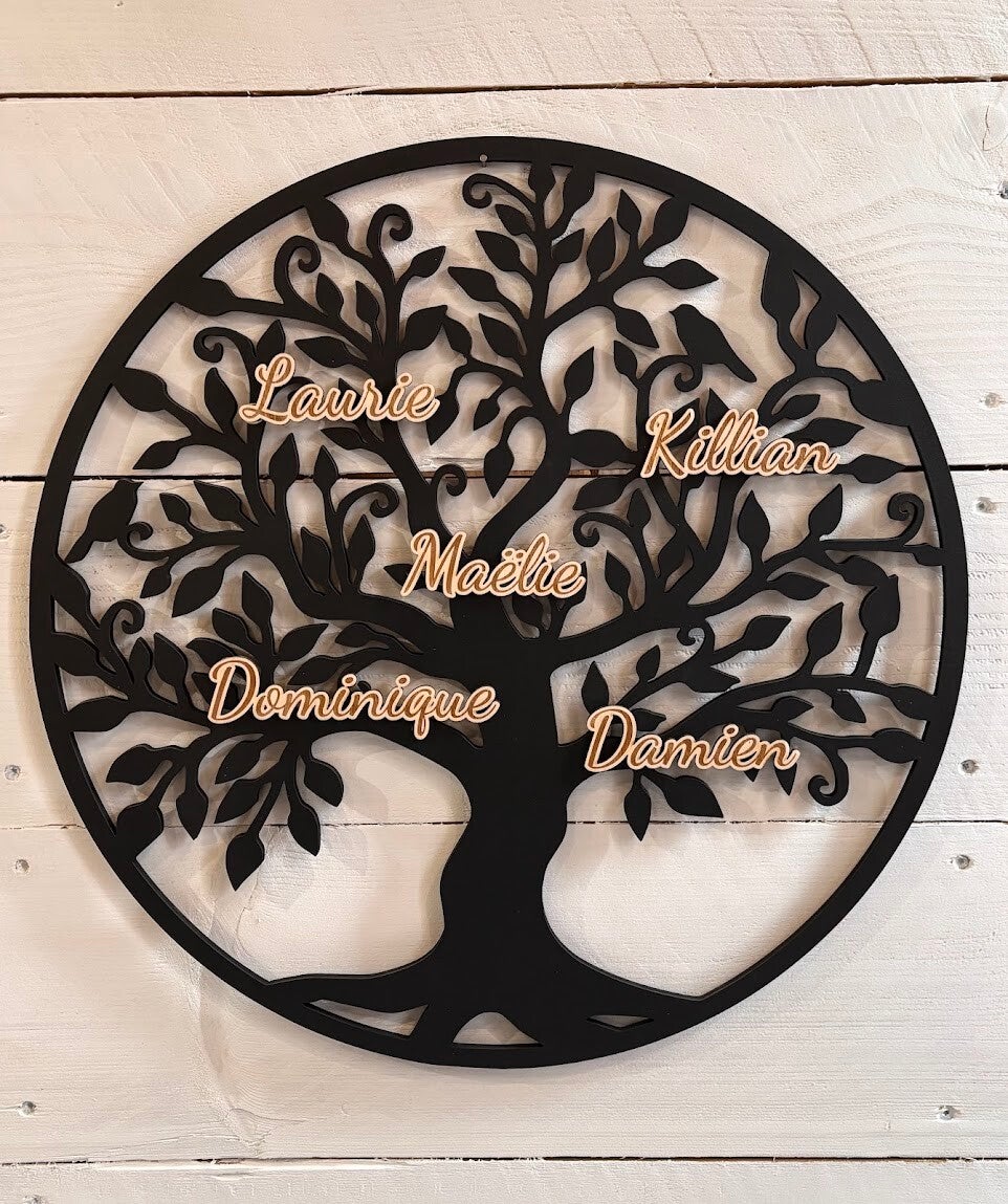 Arbre de vie à personnaliser 40 cm, prénoms détourés