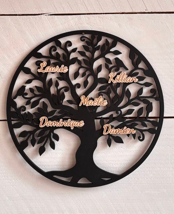 Arbre de vie à personnaliser 30 cm, prénoms détourés