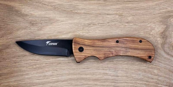 Couteau de poche Wildgrip Léopard 12 cm, Teck