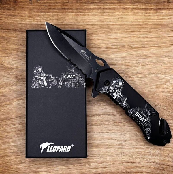 Couteau tactique Léopard 3D grip - Swat