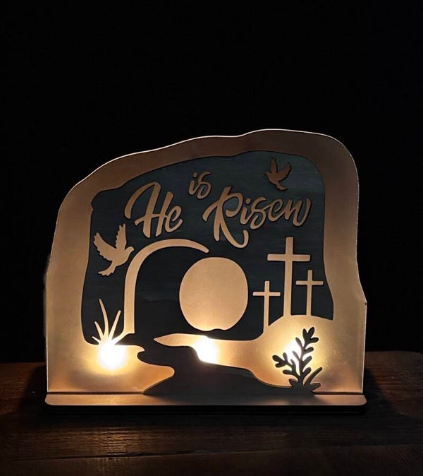 Bougeoir "He is Risen et tombeau"