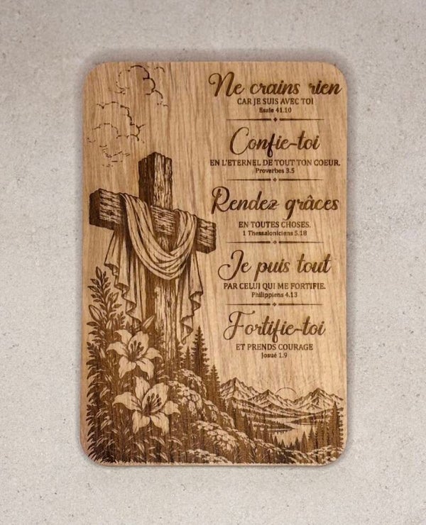 Mini Planche à découper en Bois de hêtre « Versets d'encouragement »
