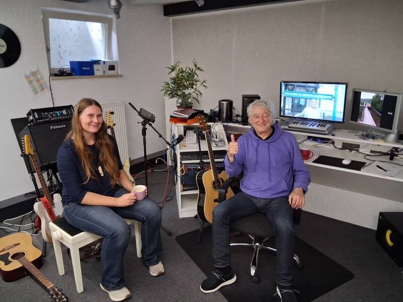 Litha und Alfred "Fredie" Zeitler im Tonstudio