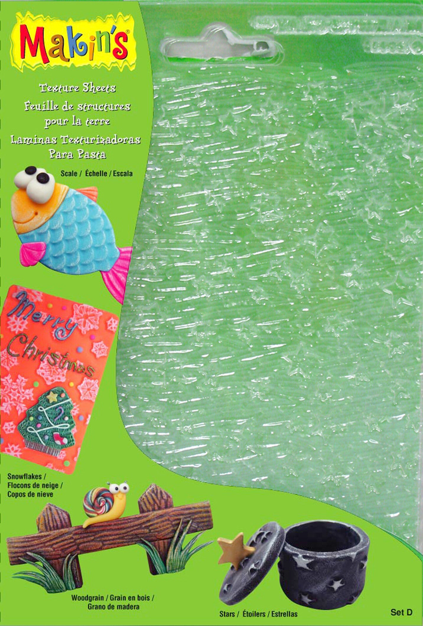 Makins Texture Sheets Set D (Star, Woodgrain, Scale, Snowflake)