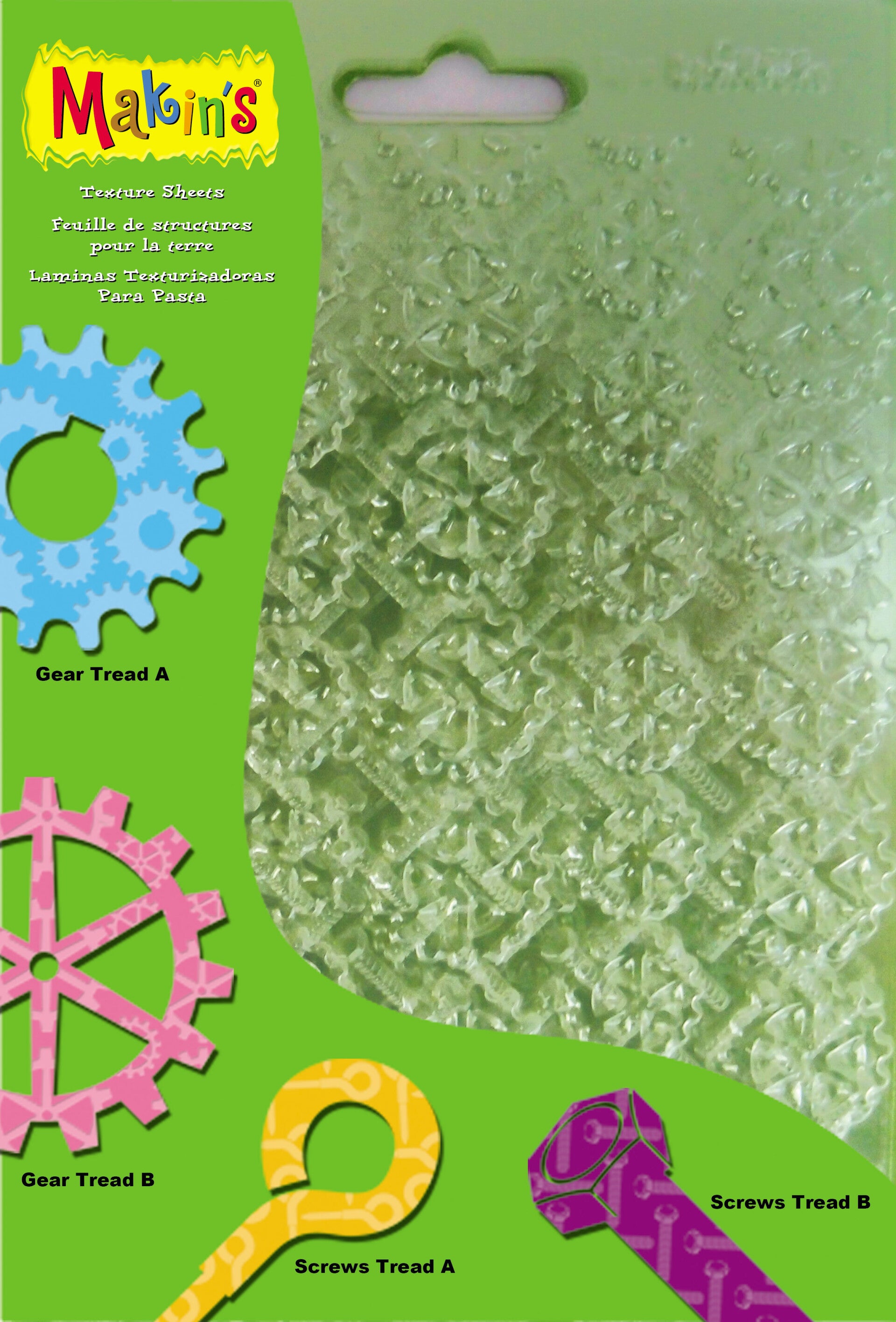 Makins Texture Sheets Set G (Tractor Treads A & B, Diamond, Treads A & B) (Artikelnr: 38007MC)