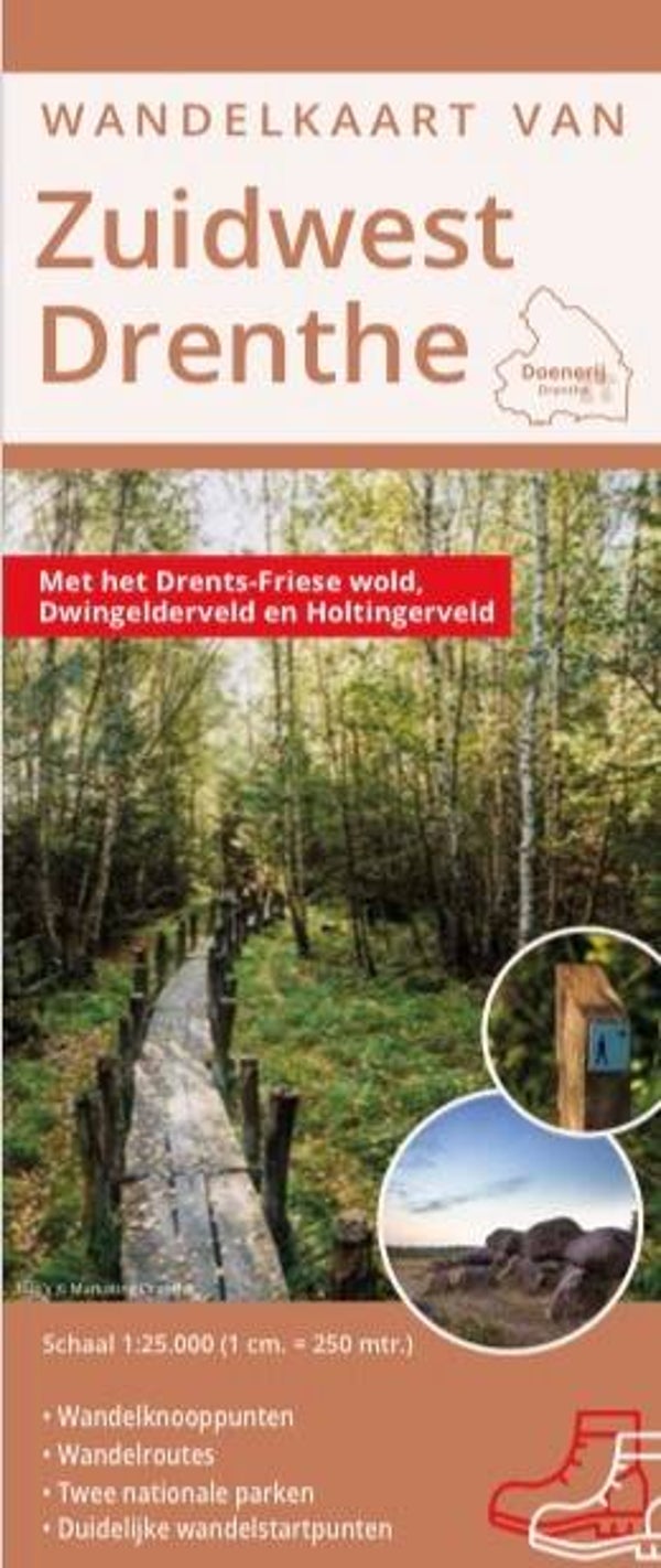 Wandelkaart van zuidwest Drenthe