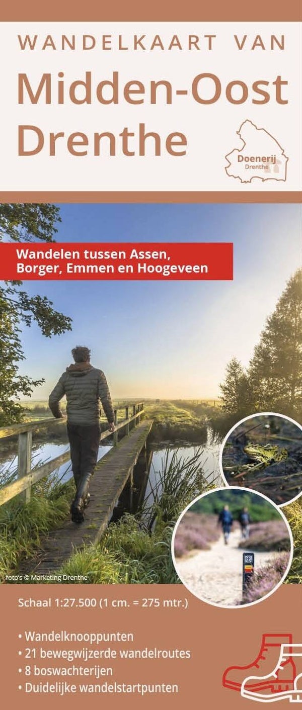 Wandelkaart van Midden Oost Drenthe