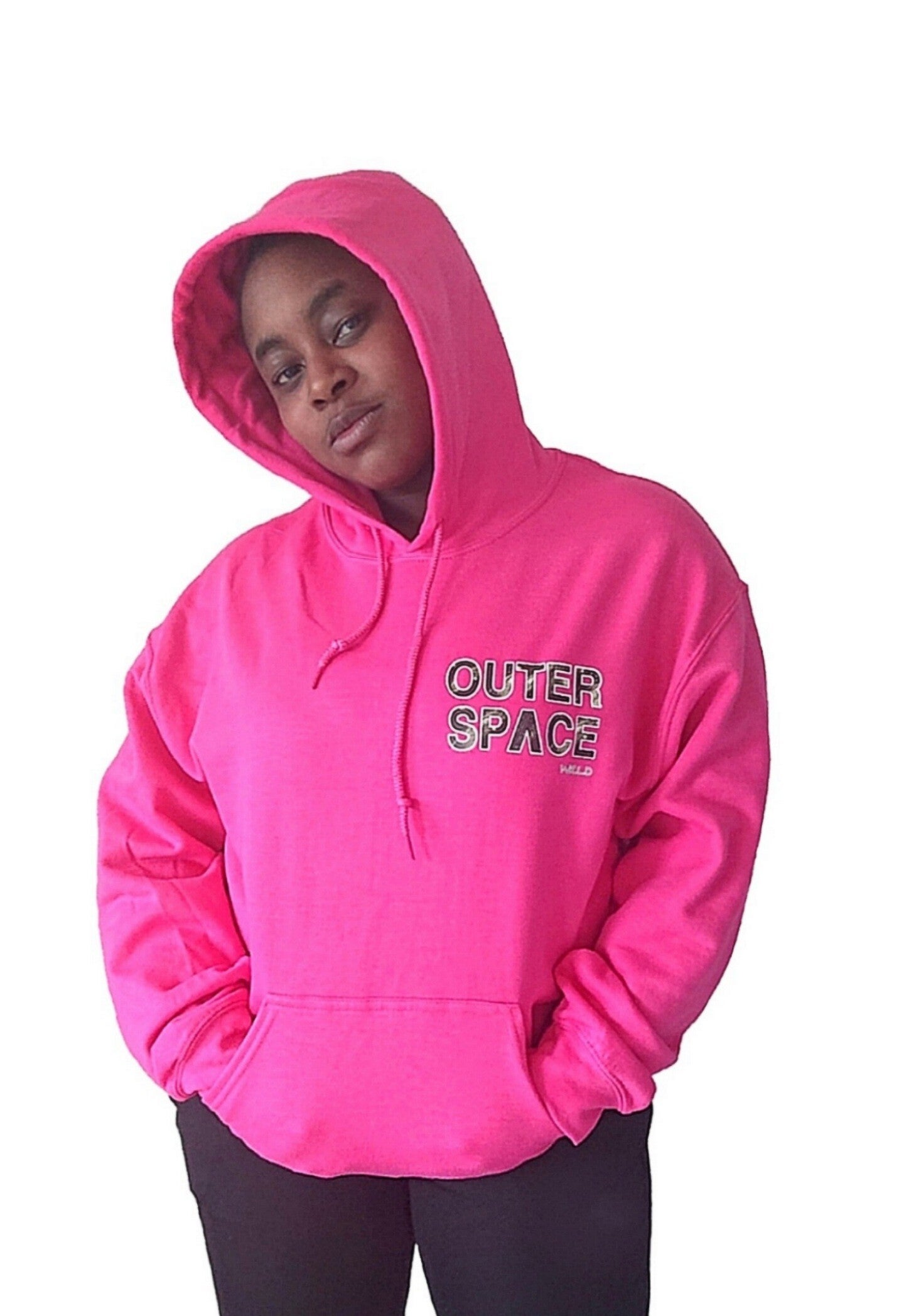 Womens OUTER SPACE WRLD Originals Hoodie - Pink | OUTER SPACE WRLD