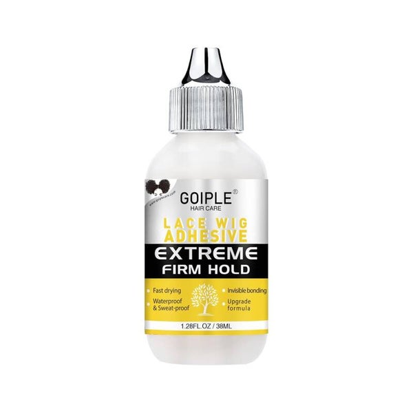 Goiple Wig Glue for Lace Front Wigs, Waterproof Lace Front Wig Glue for Wigs, Strong Hold Transparent Lace Adhesive for Hair Replacement Invisible Hair Bonding Wig Adhesive(1.28 fl oz)