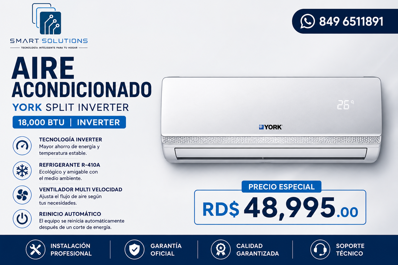 Aire Acondicionado York Split Inverter