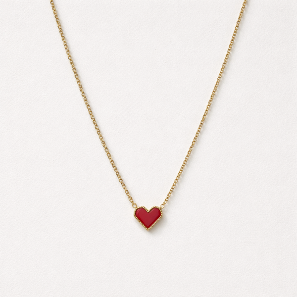 Ketting met vaste rode hart