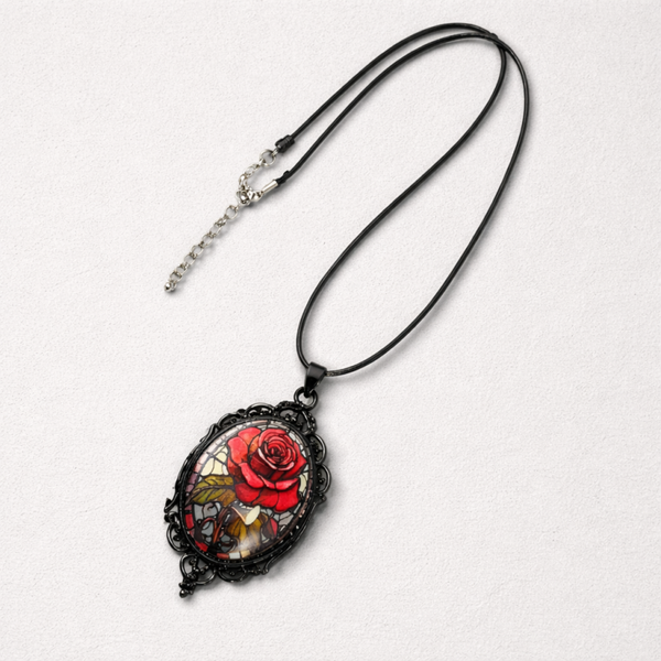Leer ketting met Roos medaille