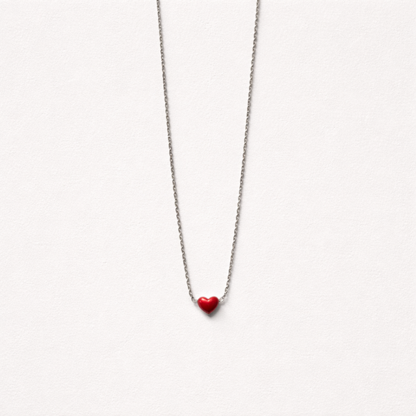 Zilver kleurig ketting met mini hartje