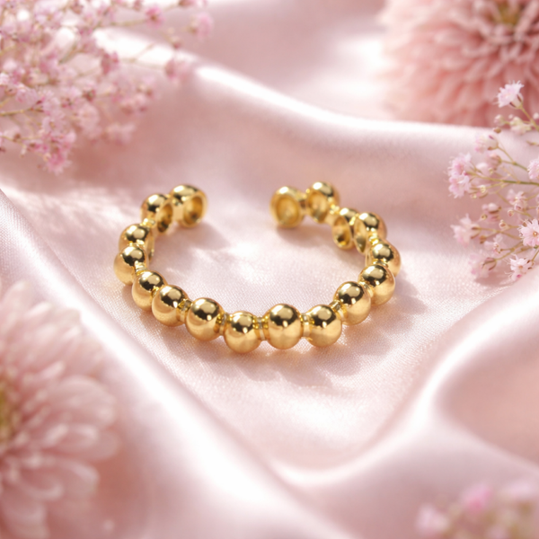 RVS ring met bolletjes