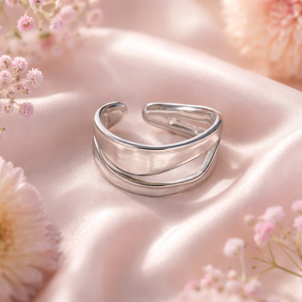 Stainless Steel ring met parelmoer
