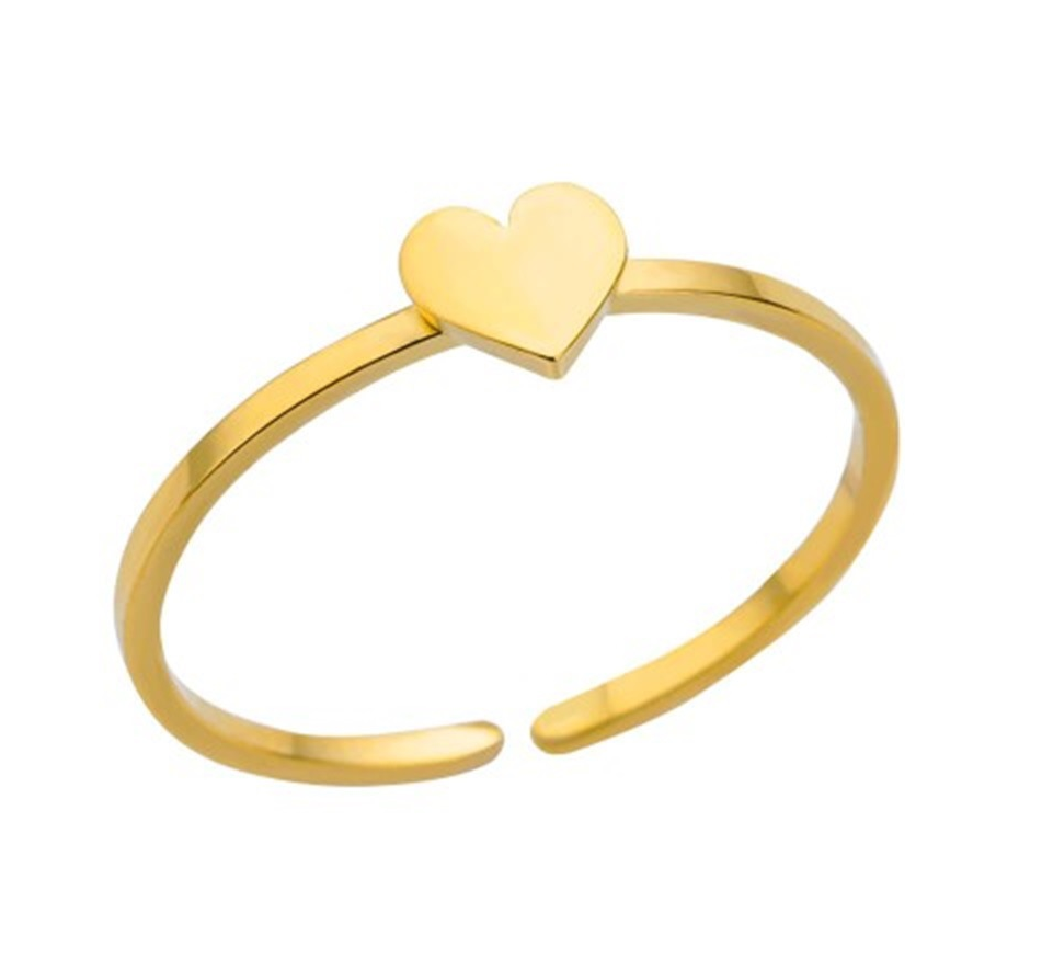 verstelbaar ring met hart