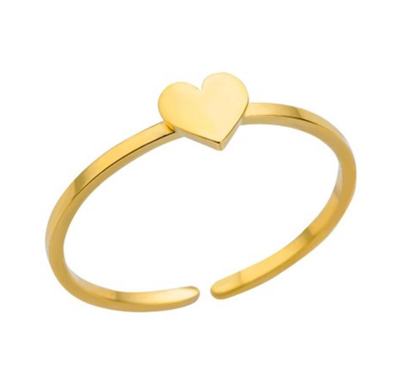 verstelbaar ring met hart