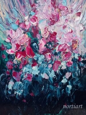 bloemen schilderij in kleuren