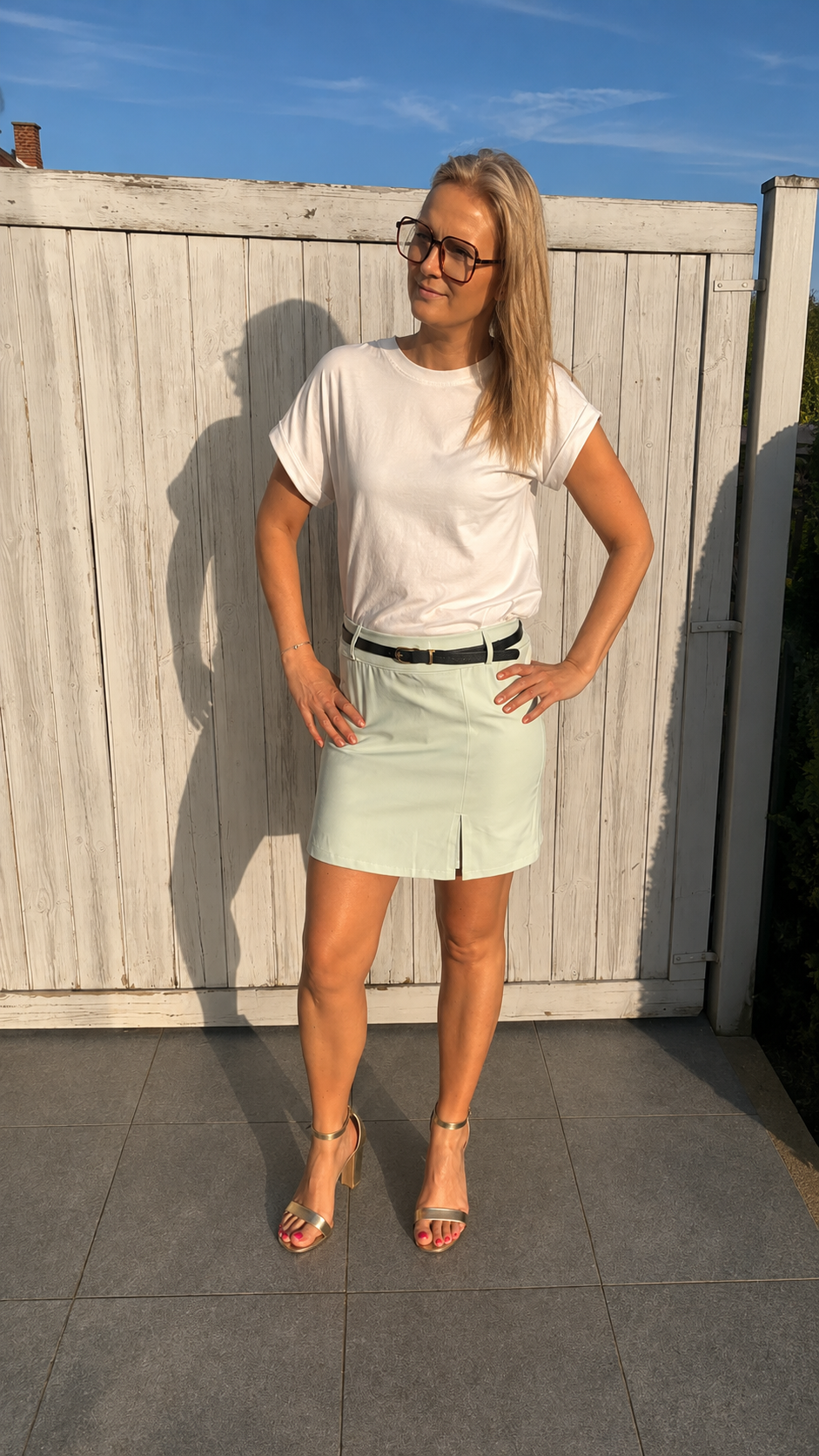 Mintgroene shortrok
