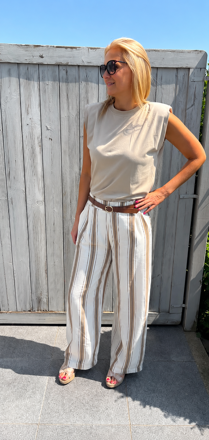 Luchtige gestreepte broek