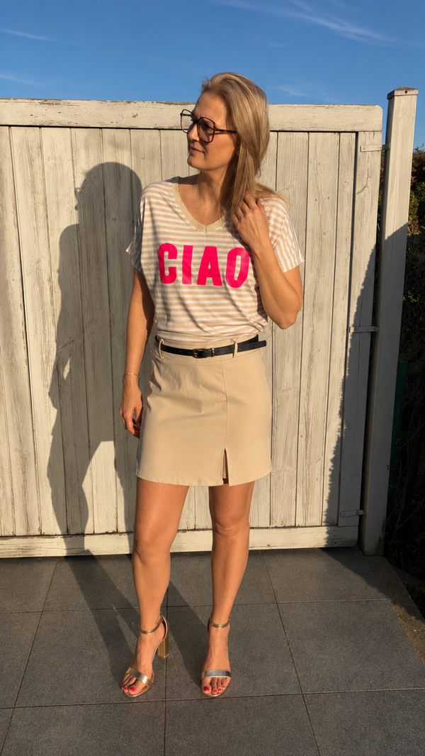 Beige shortrok