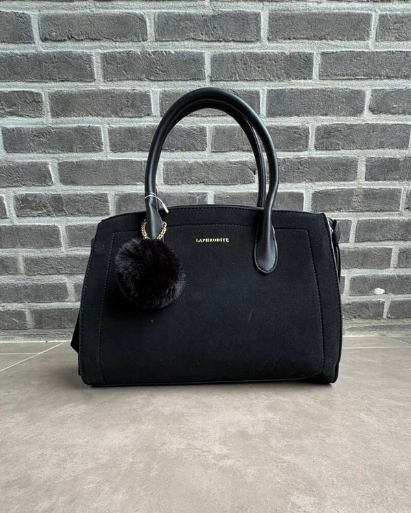 Zwarte suède handtas