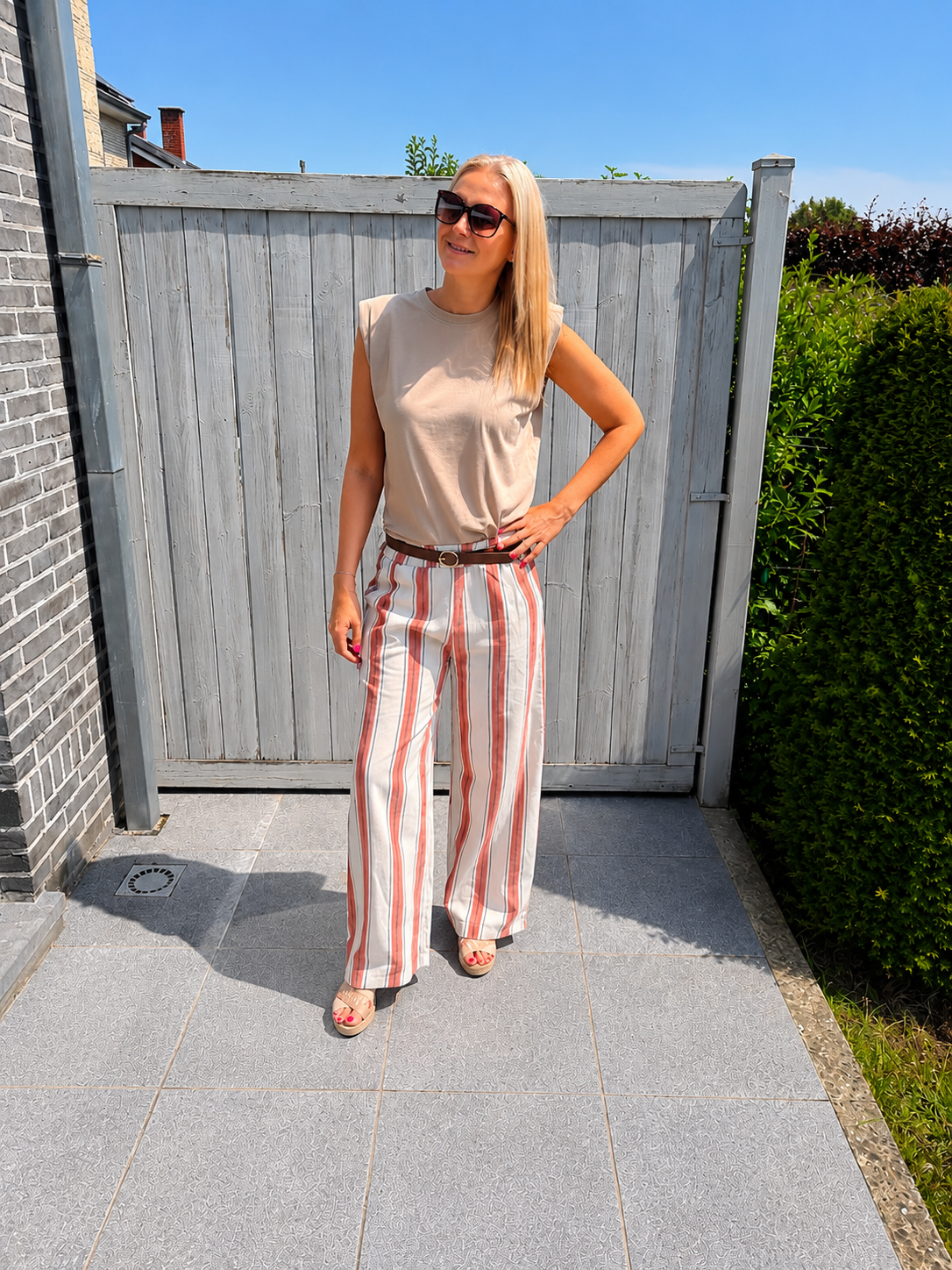 Luchtige gestreepte broek