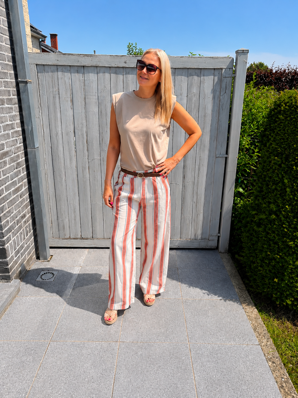 Luchtige gestreepte broek