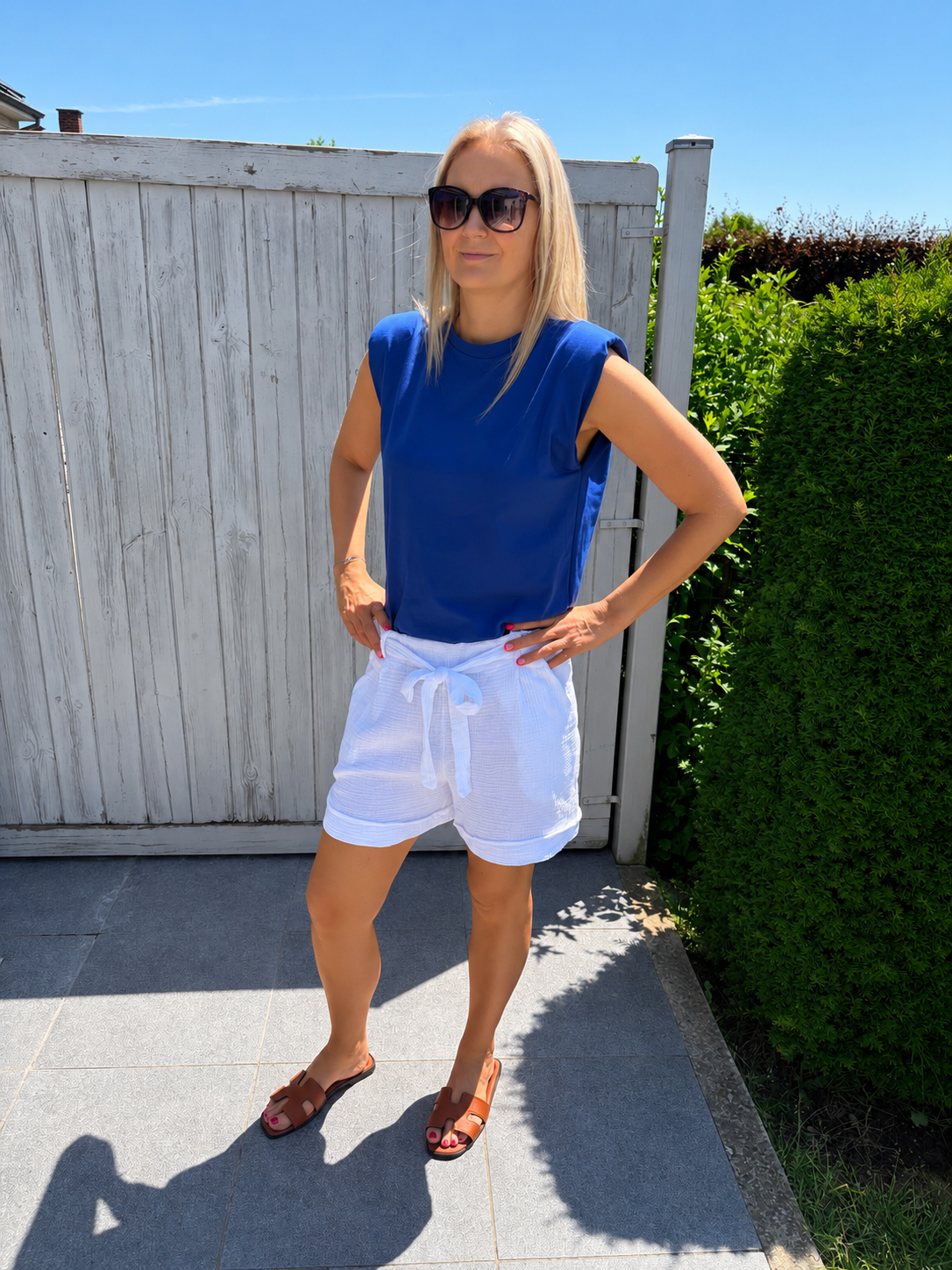Blauwe top