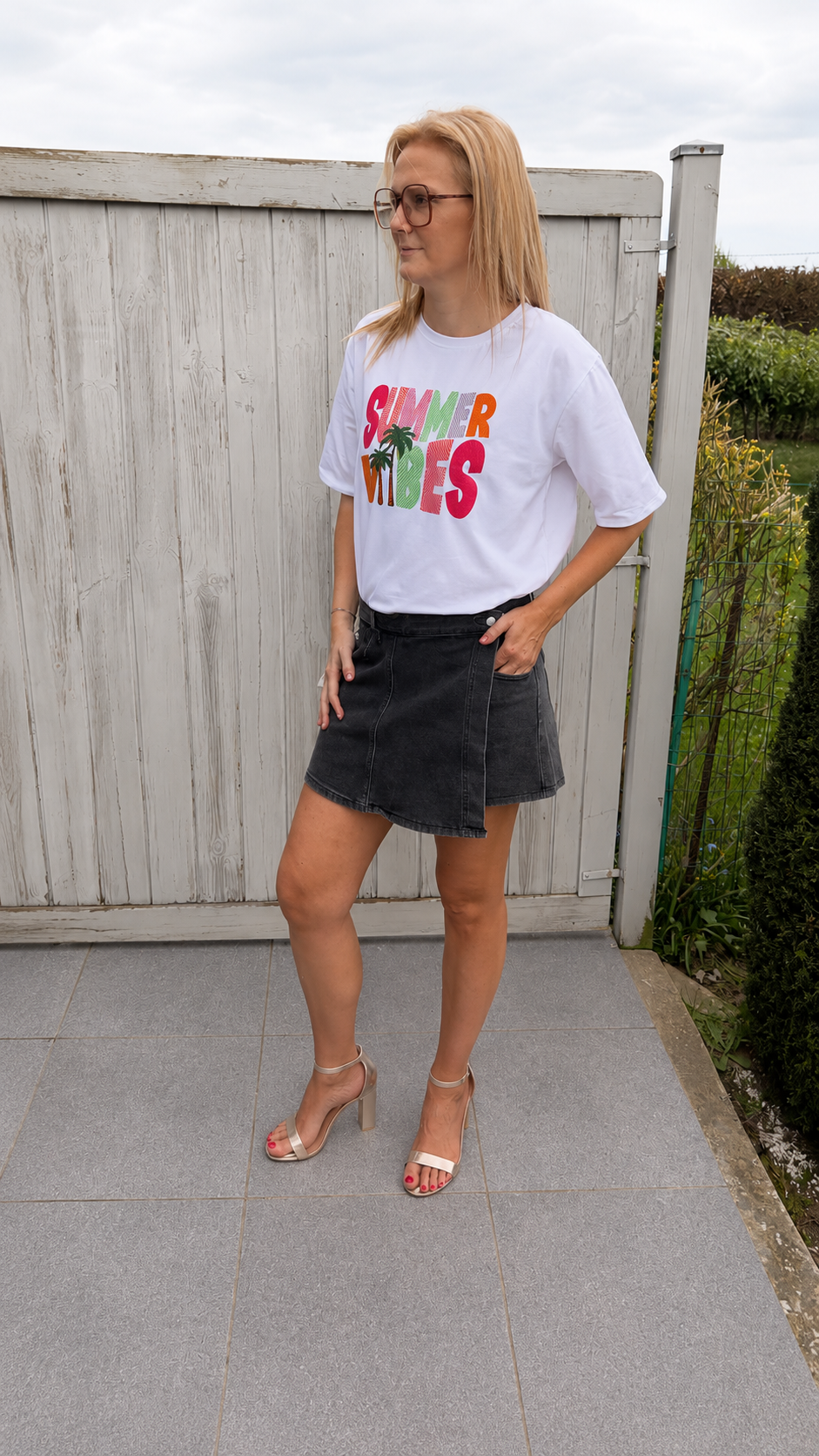 Zwarte jeansshortrok