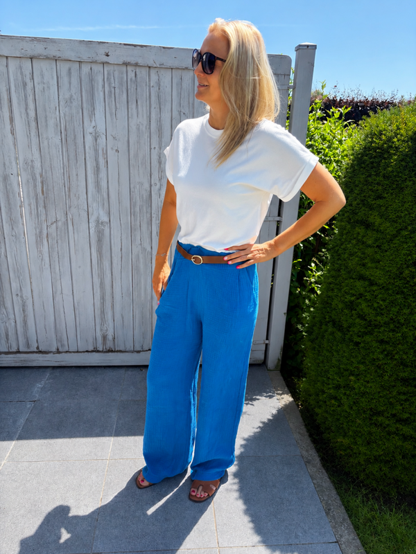 Blauwe broek in tetra