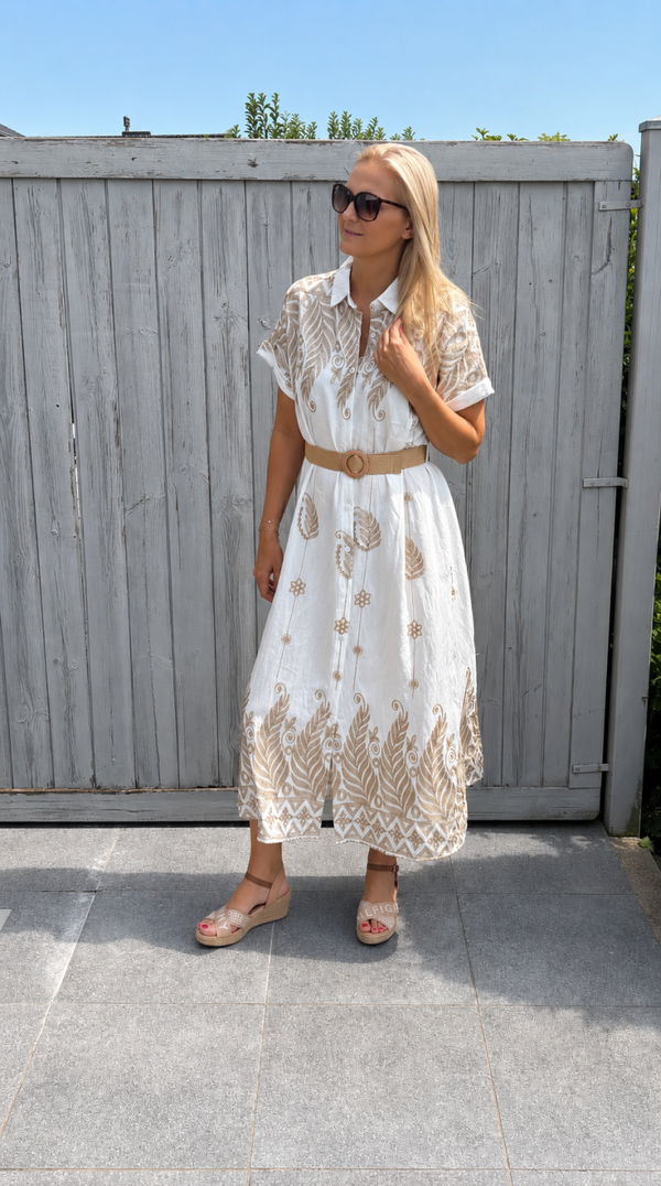 Lange jurk bohemian stijl.
