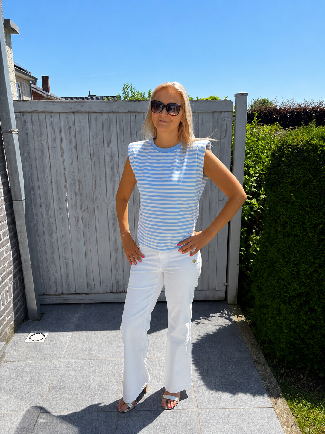 Gestreepte top (blauw/wit)