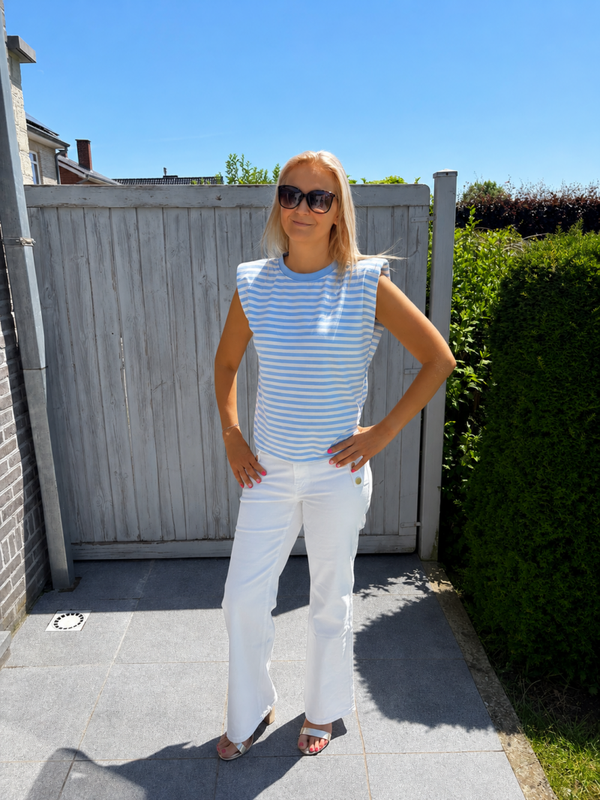 Gestreepte top (blauw/wit)